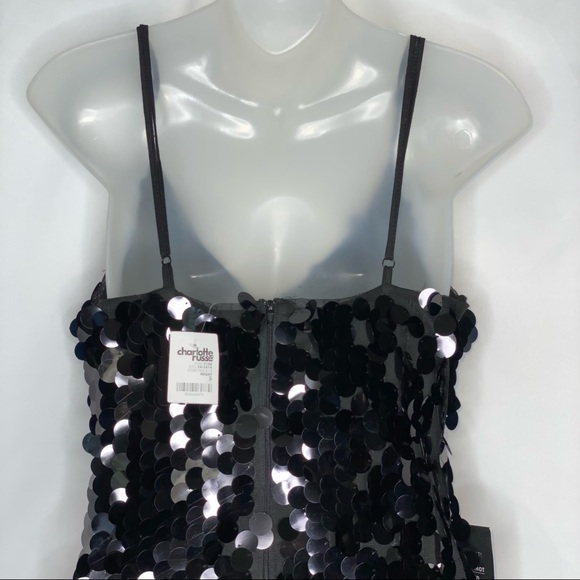 NWT Charlotte Russe Black Sequin Dress SZ Small - Picture 4 of 9